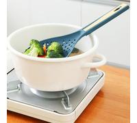 BAOFUYA Cucchiaio per Schiumarola in Plastica, Mestolo Scanalato Resistente Al Calore con Clamp/Holder, Grande capacità per Scolare e Cuocere le Tagliatelle, Strumento da per Chef Casalinghi
