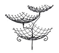 BAOFUYA Espositore per Frutta Cesto per Frutta a 3 Livelli, Supporto da Appoggio per Organizer Ventilato in Rete di Ferro Mantiene più Fresco per il Tavolo da Pranzo della (BLACK)