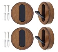 BAOFUYA Ganci Appendiabiti da 4 Pezzi, Ganci Pieghevoli Resistenti a Prova di Collisione in Noce per Cappello, Asciugamano, Chiave, Accappatoio, Borsa, Cap (Noce nera)