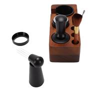 BAOFUYA Kit di Accessori per Macchina da caffè da 58 Mm, Kit di Accessori per Macchina da caffè, Stazione di Pressatura Portatile in Legno da 58 Mm, Distributore di Aghi, Senza Grumi, Estrazione