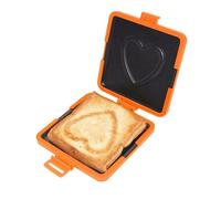 BAOFUYA Macchina per a Microonde, Tostapane a Microonde in Silicone e Metallo con Tecnologia Heatwave, Vassoio Antiaderente per Griglia Ribaltabile per Panini e Croccanti, Campeggio Domestico (ORANGE)