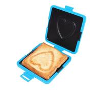 BAOFUYA Macchina per a Microonde, Tostapane a Microonde in Silicone e Metallo con Tecnologia Heatwave, Vassoio Antiaderente per Griglia Ribaltabile per Panini e Croccanti, Campeggio Domestico (BLUE)