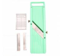 BAOFUYA Mandolina Affettatrice, Spessore Regolabile Base Antiscivolo Design Rotante Grattugia per Verdure con Protezione sicuro per le Mani Fette Uniformi Bastoncini per Verdure I (S verde)