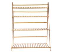 BAOFUYA Portapiante a 4 Livelli, Larghezza 1,1 M, Supporto Lungo e Massiccio in Legno Alpino Pieghevole per Piante, per Giardino, Cortile, Patio, Balcone, Libreria (Colore originale)