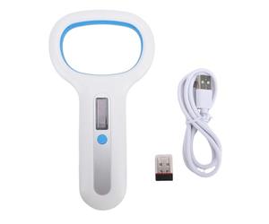 BAOFUYA Scanner per Microchip per Animali Domestici, Lettore di Tag Bluetooth per Animali con 128 Dati di Memoria e Display OLED per Cani, Gatti, Maiali, Polli, Anatre, Bovini e o (WHITE)