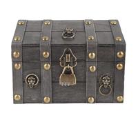 BAOFUYA Scatola di Stoccaggio di Gioielli in Legno Vintage, Bara di Gioielleria Decorativa con Blocco Password per i Tesori dei Ricordi (6300J-03GK10 Grigio Invecchiato)