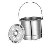 BAOFUYA Secchio di Ghiaccio in Acciaio Inossidabile Ispessito 1L con Piastra Filtrante più in Modo Igienicamente Facile da per le Feste Hotel (Colore originale)