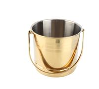 BAOFUYA Secchio di Ghiaccio in Acciaio Inossidabile Ispessito 1L con Piastra Filtrante più in Modo Igienicamente Facile da per le Feste Hotel (GOLD)