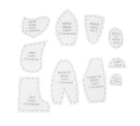 BAOFUYA Set di Righelli per Modelli di Orsetti in Memoria Righello per Modelli di Orsetti in Acrilico 10 Pezzi 12 Pollici per Principianti di Creazione di Bambole e Quilting e Appassionati di Cucito