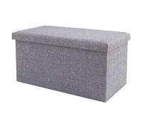 BAOFUYA Sgabello Portaoggetti Pieghevole in Tessuto Ottomano a di Lino con Sedile Imbottito in Memory Foam per Poggiapiedi e Posti a Sedere Extra 11,8 X 11,8 X, Pollici (Piccola)