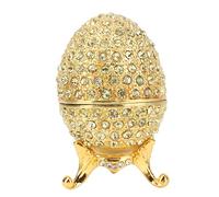 BAOFUYA Stile Vintage Dipinto a Mano Smaltato con Brillanti Diamanti per Scatola Porta Ciondoli Uova di Pasqua