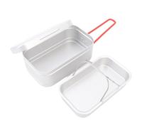 BAOFUYA Tin da Campeggio, a Vapore Bollire a Vapore Portatile a Sola da Campeggio Set da Pranzo Contenitore Alimentare per i Picnic di Pesca da Trekking