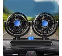 BAOFUYA Ventola per Auto a Doppia Testa Ventola USB Ultra Sile Sile Raffreddamento per Veicolo di Raffreddamento Truffi Savement Abs Plas