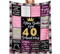 Baogaier Coperta in Flanella per Donna 40 Anni - Decorazione di Compleanno, Regalo per Amica, Mamma, Sorella, Moglie - Coperta Pile Utile, 150x130cm
