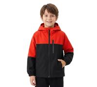 Baogaier Giacca Impermeabile per Ragazzi Mantella con cappuccio y Banda Reflectante Leggera Traspirante Antipioggia Giubbotto Antivento Autunno Primavera Abbigliamento 10-11 anni, Rojo