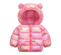 Baogaier Giubbotto Bambini Invernale, Bambina Rosso Rosa Antivento Cappotto Inverno Impermeabile Giubbotti con Cerniera Tasche Leggero Caldo Outwear Ragazzi Vestiti Bimba Bimbo 3-4 Anni