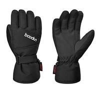 Baogaier Guanti da Sci Caldi Invernali Bambini Neri Touch Screen Termici con Dita Ragazza Ragazzi Impermeabile Antivento Guanti da Neve Alpinismo Pesca sul Ghiaccio Motoslitta Slittino Snowboard - S/M