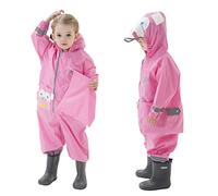 Baogaier Impermeabile da Pioggia Bambine Ragazze con Cappuccio Rosa Scimmia Stampa Bambina Antipioggia Giacca Impermeabili Tuta Portatile Sportivo Jogging Bambini Bimba 6-7 Anni