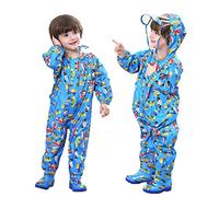 Baogaier Impermeabile da Pioggia Bambini Antipioggia Tuta con Cappuccio Ragazzi Blu Autobus Poncho Portatile Sportivo Jogging Tutto in Uno Giacche Impermeabili Bambino Scolaro 5-7 Anni