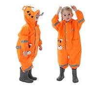 Baogaier Impermeabile da Pioggia Bambini con Cappuccio Arancione Tigre Stampa Bambina Antipioggia Giacca Impermeabili Tuta Portatile Sportivo Jogging Ragazzi Ragazze Unisex Bimbo Bimba 1-2 Anni