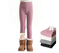 Baogaier Leggings Termici Invernali per Ragazze Foderati in Pile, Spesso Comodo Cotone Legging Vita Alta Felpati Lunghi Collant Caldi Pantaloni Bambina Abbigliamento, 6-7 Anni, Viola