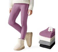 Baogaier Leggings Termici Invernali per Ragazze Foderati in Pile, Spesso Comodo Cotone Legging Vita Alta Felpati Lunghi Collant Caldi Pantaloni Bambina Abbigliamento, 9-10 Anni, Viola