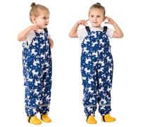 Baogaier Pantaloni Impermeabili Bambini, Salopette Impermeabile Pantalone Pioggia Leggero Riflettenti Non Imbottiti Antipioggia Ragazze Outdoor Abbigliamento per 5 Anni, Cavallo Blu Navy