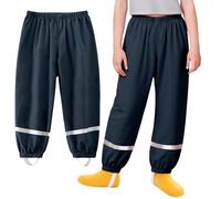 Baogaier Pantaloni Impermeabili Bambino Ragazzi Antivento Antipioggia Antistrappo Sfoderati SalopetteBlu Marino Leggero con Striscia Riflettente Sportivo Trekking Pantaloni Bambini 9-10 Anni