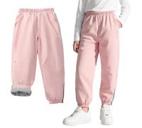 Baogaier Pantaloni Softshell Impermeabili con Foderato in Pile per Bambini, Inverno Antivento Termico Caldo Trekking Neve Escursionismo Sci Pantalone Antipioggia Ragazze 10-11 Anni, Rosa