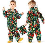 Baogaier Ragazzi Impermeabile con Cappuccio Bambini Tuta da Pioggia Leggero Tutto in Uno Giacche Tutina Antipioggia Poncho Impermeabili Abbigliamento 1-3 Anni, Dinosauro Verde Scuro