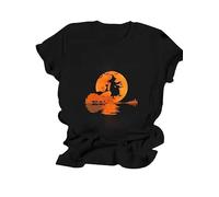 BaohuLDWwde5a I Am The Nana Witch Like A Normal Grandma Halloween Gifts T-Shirt Summer Funny Graphic Short Sleeve Women's T-Shirt Casual Tees Black L