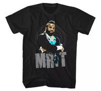 BaohuLDWwde5a Mr T Arms Folded Black & Blue PIC Men's T Shirt The A Team B.A. Baracus Black XL