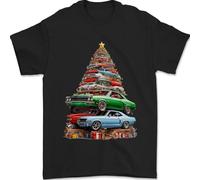 BaohuLDWwde5a Muscle Car Christmas Tree Xmas Classic Mens T-Shirt Black 3XL