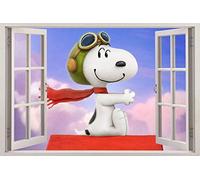 BAOJIAN Adesivi Murali The Peanuts Movie 3D Window Decal Graphic Wall Sticker Art Mural