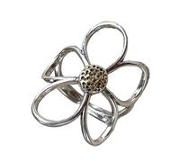 baojielai Apertura regolabile Hollow Flower Open Rings Finger Jewelry Metal Texture per gli amanti della moda, The diameter is approximately 1.8cm, Rame, Nessuna pietra preziosa