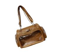 baojielai Borsa a tracolla in PU per gli appassionati di anime con tasche multiple borse a tracolla zaino alla moda per studenti, cachi, as the pic show