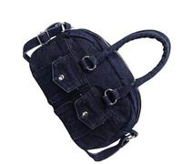 baojielai Borsa a tracolla in stile vintage, stile moto, multi tasca, pratica borsa per viaggi o spostamenti quotidiani, Blu, as the pic show