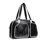 baojielai Borsa trasparente per le donne di grande capacità stili giapponesi borse a tracolla borse a tracolla borsa ascellare per gli appassionati di anime, Nero , as the pic show
