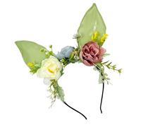 baojielai Cerchietto elastico per capelli con orecchie da coniglietto, per feste e cosplay