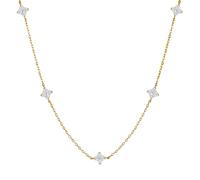 baojielai Collana a stella placcata in oro 14 carati con zirconia cubica regolabile, gioielli a strati per la tua elegante collana in oro/argento, talla única, come descritto, come descritto