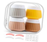 baojielai Contenitori da viaggio per articoli da toeletta,Vasetti di crema in silicone con borsa trasparente,Accessori da viaggio per cosmetici viso corpo crema mani, Colore caffè., as the pic show