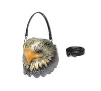 baojielai Elegante borsa a tracolla in pelle PU per uomini e donne con stampa gufo design leggero borsa a tracolla pratica per tutti i giorni noi, Oro, 20x20x22cm
