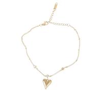 baojielai Elegante cavigliera in oro con cuore di cristallo alla moda per donne alla ricerca di accessori alla moda, 12＋5cm, Acciaio al titanio, Nessuna pietra preziosa