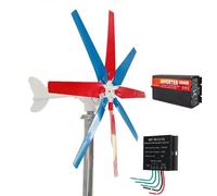 BAOJUHUIKANG 12v,Generatore Eolico ad ASSE Verticale a Basso Rumore da 3000 W 12 V 24 V 48 V 8 Pale Generatore Eolico con regolatore di Carica Impermeabile e Inverter