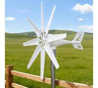 BAOJUHUIKANG 12V, Turbina Eolica a 8 Pale 12000w 12V 24V 48V Alta Efficienza Mulino a Vento Orizzontale Sistema Fuori Rete Casa RV Fattoria (con Controller)