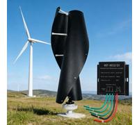 BAOJUHUIKANG 220v, Generatore Eolico a 2 Pale da 14000W a Basso Rumore 12V 24V 48V 220V Turbina Eolica Verticale Compatta per Integrazione Energetica Residenziale (con Controllore)