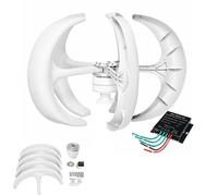 BAOJUHUIKANG 220V, Generatore Eolico a ASSE Verticale 1000W-5000W, Kit turbina eolica a 5 Pale, generatore Eolico avviabile con velocità del Vento di 2 m/s - Bianco