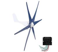 BAOJUHUIKANG 220v, Generatore Eolico Piccolo 12V/24V/48V/220V 6000W con Kit Generatore a Vento e Controller MPPT per Sistema Complementare Eolico-Solare off Grid (Blu)