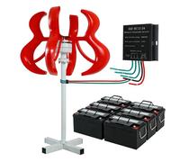BAOJUHUIKANG 24v, Turbina Eolica ad ASSE Verticale 10000W, Kit Generatore Eolico a Magneti Permanenti AC Trifase 12V 24V 48V 220V con Regolatore di Carica, per Uso Domestico