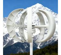 BAOJUHUIKANG Kit Generatore di Turbine Eoliche a Lanterna 10000W, Generatore di Turbine Eoliche AC 12V 24V 48V a 5 Pale Senza Rumore per Casa, Fattoria, Barca (Bianco),220V